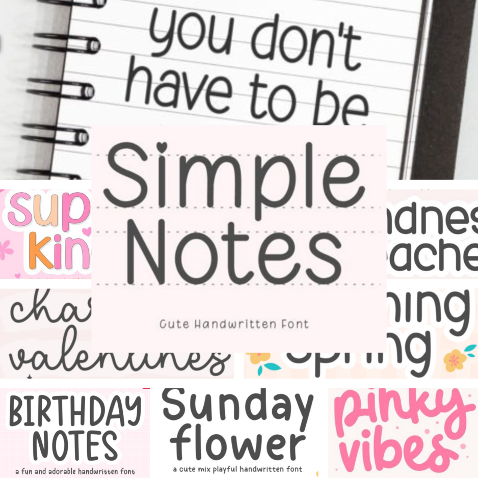 Pack de Fuentes con Letra Manuscrita Encantadora