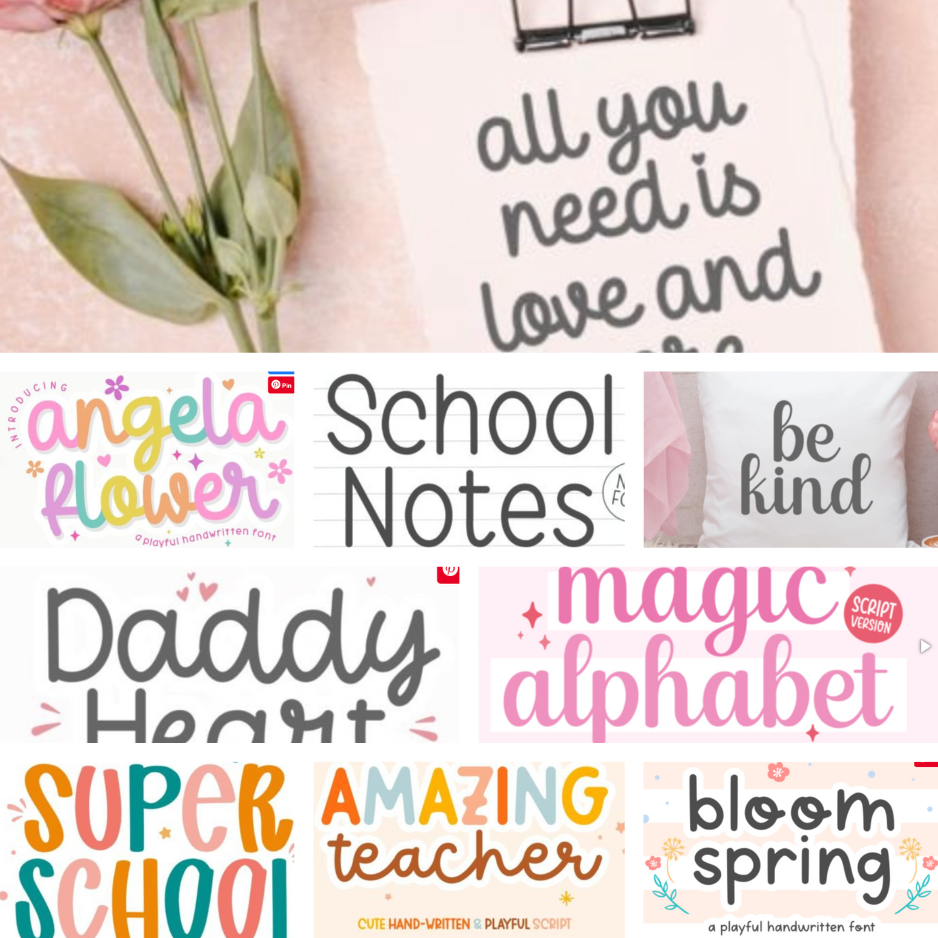 Pack de Fuentes con Letra Manuscrita Encantadora