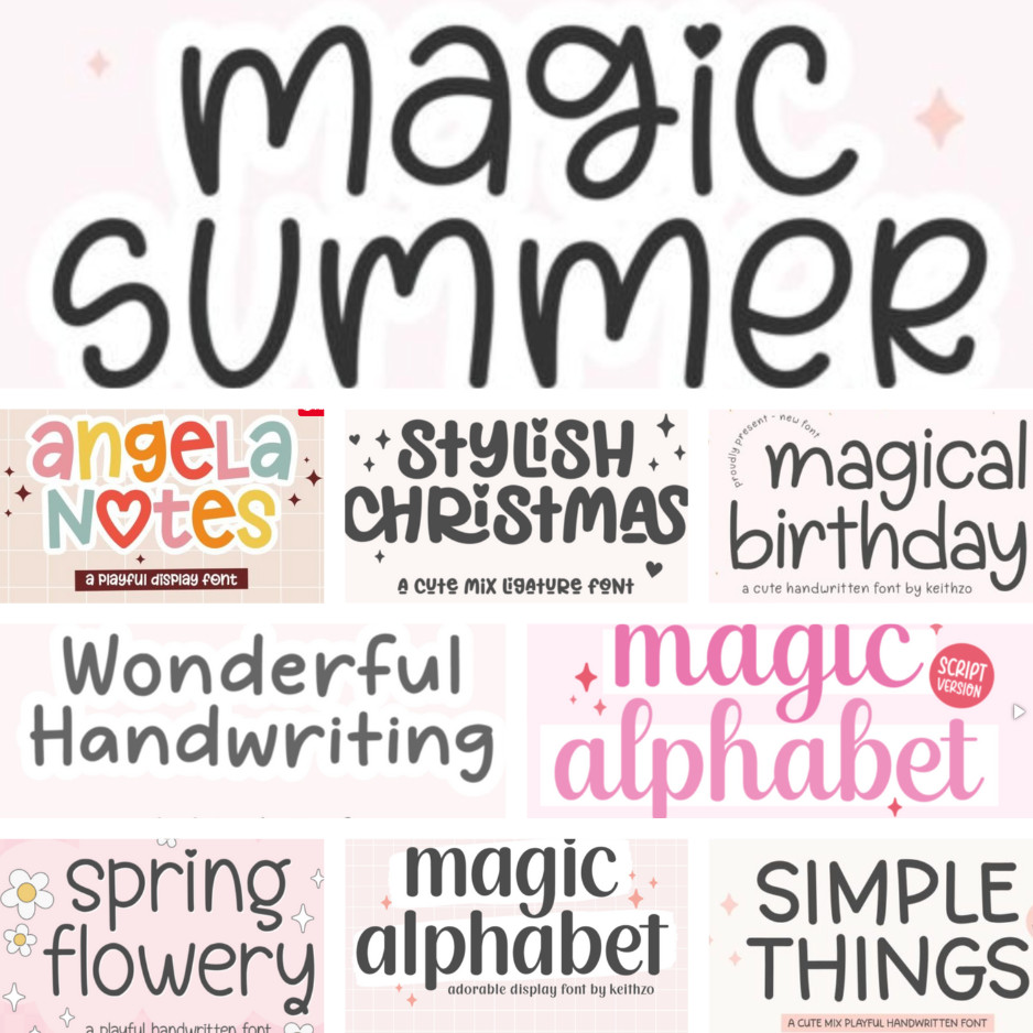 Pack de Fuentes con Letra Manuscrita Encantadora